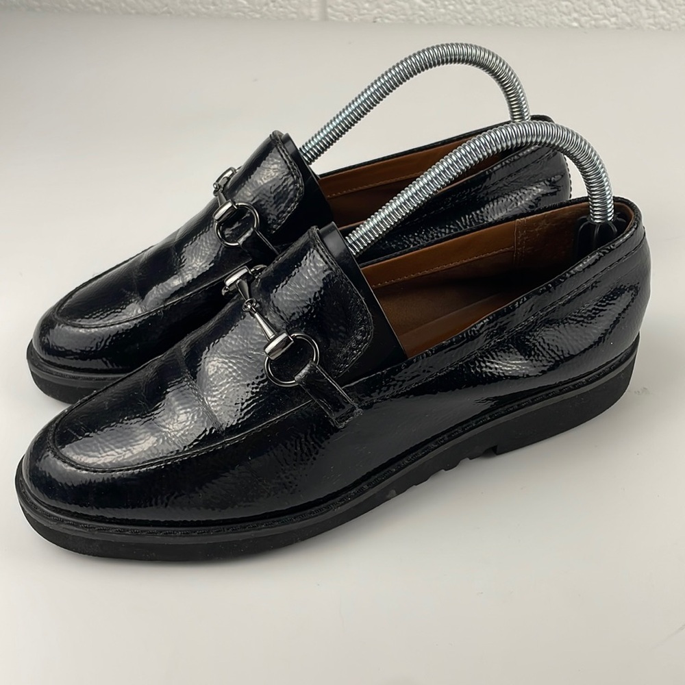 Franco Sarto | Cason Patent Leather Slip On Black Loafer Academia Size 8.5M